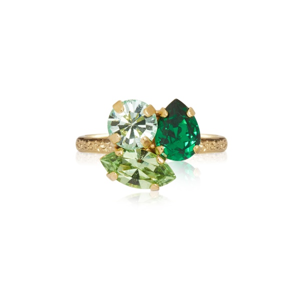 Caroline Svedbom Gold Ana Ring - Majestic Green Combo